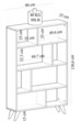 Corp biblioteca, Olivia, Harby, 90x138.6x25 cm, PAL , Stejar alb / safir