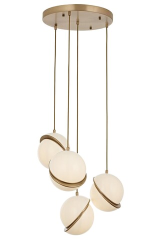 Lustra, Av-1861-4Et, Aurora, 40 x 110 cm, 4 x E27, 80W, alb/aramiu antic 110