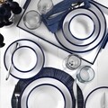 Serviciu de masa, 24 piese, Kutahya Porselen, EO24Y23616, portelan, alb/bleumarin