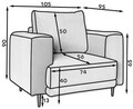 Fotoliu ELTAP, MEG-18VER, Megis, 102x94x87 cm, lemn/poliester, bej