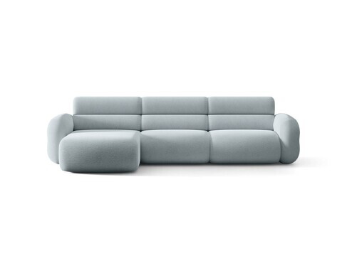 Coltar stanga 4 locuri, Neo, Micadoni Home, 305x165x83 cm, tesatura Boucle, albastru deschis