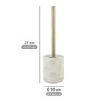 Perie pentru toaleta cu suport Montalfano, Wenko, 10x37 cm, poliresina, alb/auriu