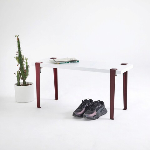 Banca, logg, khalkeus , 90x45x30 cm, alb / burgundia