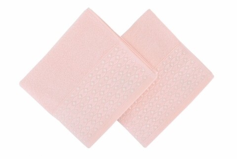 Set 2 prosoape de maini 50x90 cm, 100% bumbac, soft kiss, noktalı powder