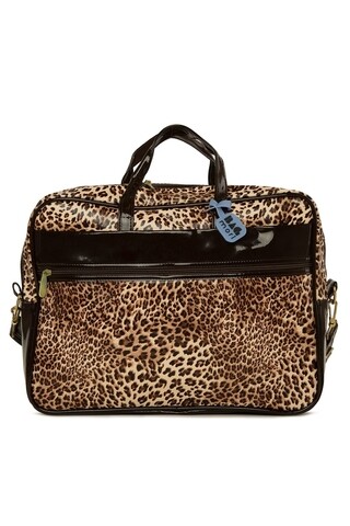 Geanta pentru laptop, Bagmori, 6506 - 83565 - Leopard, piele ecologica, maro
