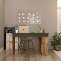 Birou CT5 - AA, Locelso, 129x120x72 cm, PAL, natural/negru