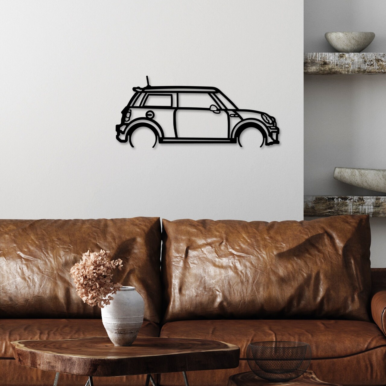Decoratiune de perete, Mini Cooper, Dimensiuni: 73 x 33 cm , Negru - view 2