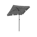 Umbrela dreptunghiulara pentru terasa, gradina, plaja Songmics, 200x125 cm, protectie solara UPF 50+, gri