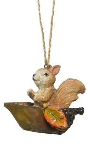 Glob Squirrel w natural boat, Decoris, 7.5x5x6.5 cm, polirasina, maro