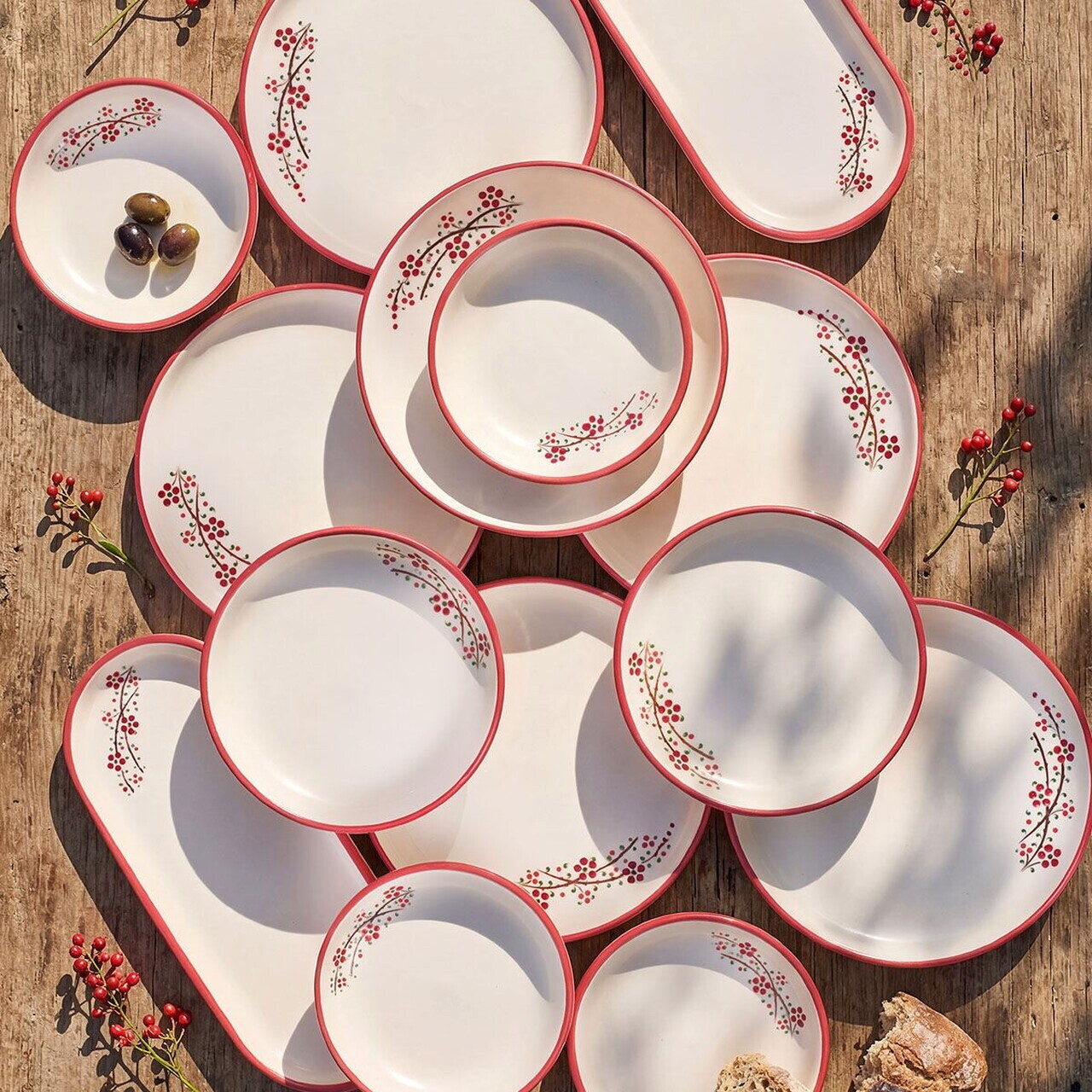 Set de mic dejun, Hermia, 868ARY1162, Ceramica, Bol pentru gem: 12,5 x 12,5 cm (4 bucăți), Rosu - view 2