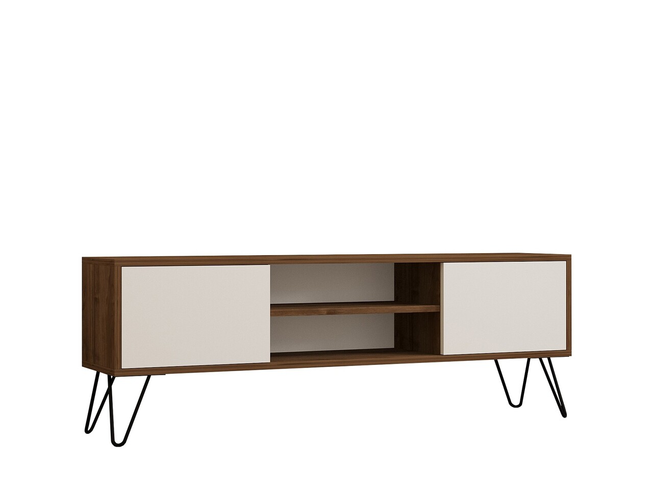 Comoda TV, Hanah Home, Eva, 140x50x30 cm, Nuc/Alb - view 5