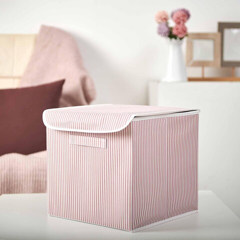 Cutie de depozitare din pâslă, YLC418, 30x30x30 cm, 70% poliester/30% bumbac, Roz pudra