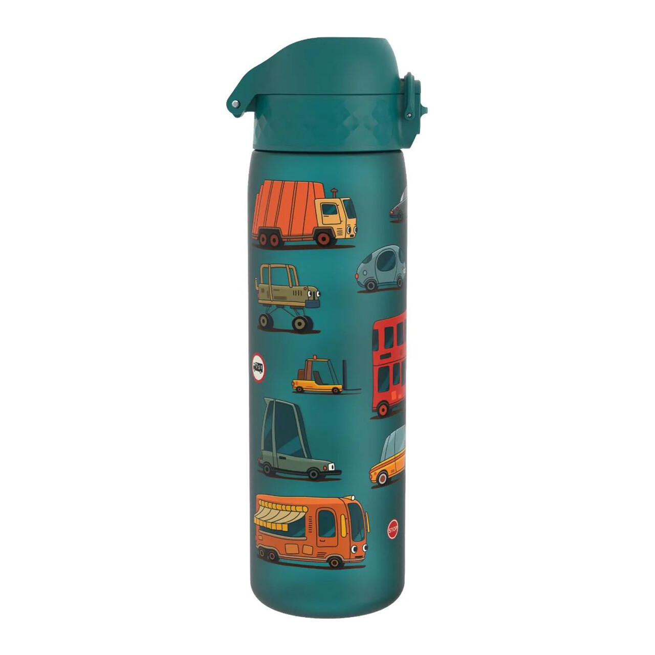 Sticla apa pentru copii Slim, recyclon, 500ml, Automobile - Ion8 - imagine 4