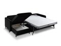 Coltar extensibil stanga 5 locuri, Gloria, Micadoni Home, 286x170x88 cm, catifea, negru