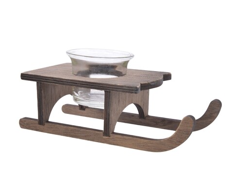 Suport de lumanare Sleigh, Decoris, sticla, silver