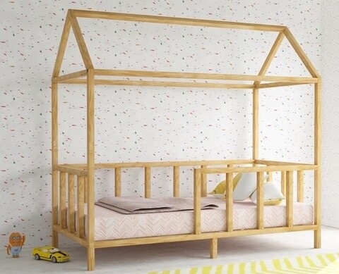 Pat pentru copii kayra, gauge concept, 190x90x180 cm, lemn, nature
