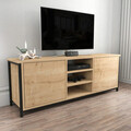 Comoda TV, Retricy, Otis, 140x35.3x50.8 cm, PAL, Stejar / Negru
