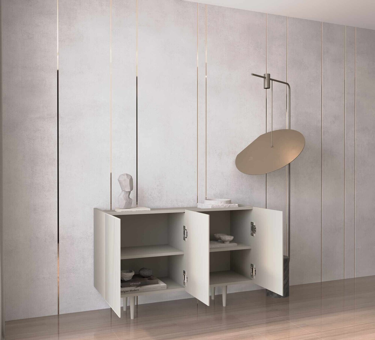 Consola, Hanah Home, Capella 120, 120x60x40 cm, MDF, Gresie - view 3