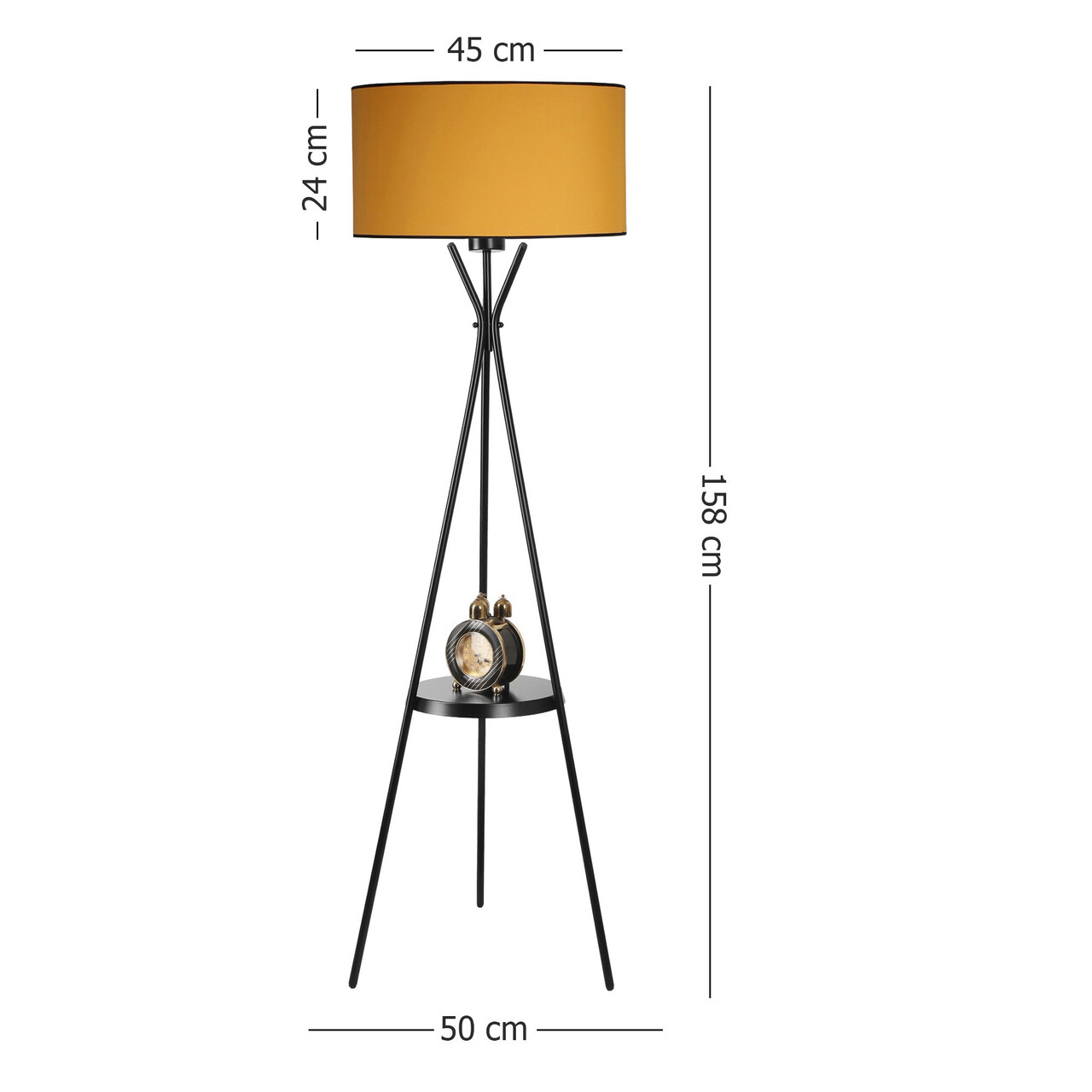 Lampadar, Luin, 534LUN3714, Metal, Galben mustar
