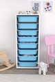 Dulap multifunctional, Estella, Cara 8N, Alb/Albastru
