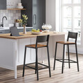 Set 2 scaune de bar, Vasagle, 50.7x43.1x97.2 cm, PAL/otel, max 130 kg, maro rustic
