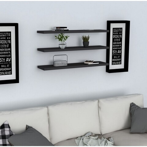 Set 3 rafturi pentru perete boss, puqa design, antracit