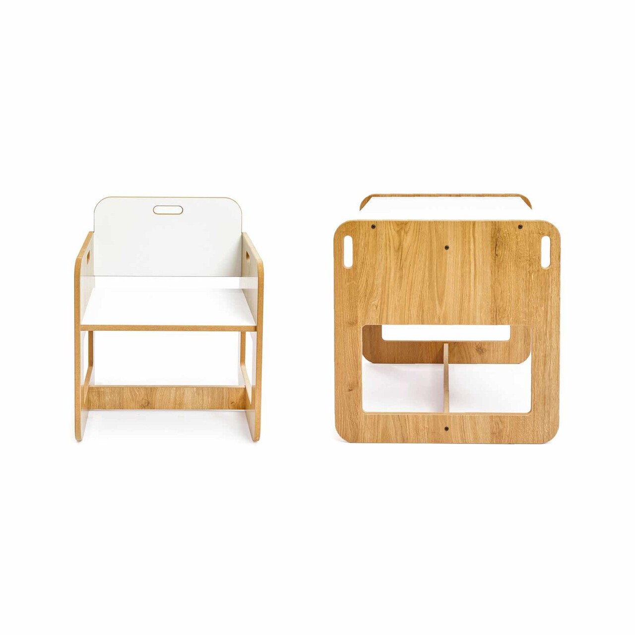 Set masa si scaun pentru copii, Hanah Home, Dove, Alb / Natural - view 6