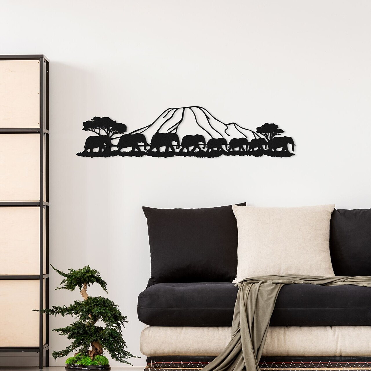 Decoratiune de perete, Orizzonte, Metal, Grosime: 1,2 mm, Negru — imaginea 3