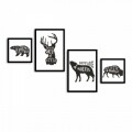 Set 4 tablouri decorative, Alpha Wall, Beware, 30x30/35x50 cm