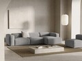 Coltar dreapta 4 locuri, Bergamo, Cosmopolitan Design, 344x152x70 cm, catifea chenille raiata, gri deschis
