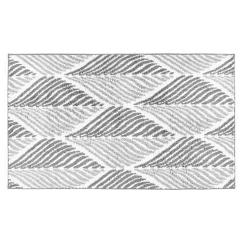Covoras baie LEAF, Decomex, 60 x 90 cm, 100% bumbac, alb/gri
