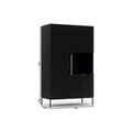 Dulap pentru haine ELTAP, Lanzzi, 120x60x200 cm, MDF laminat, negru/auriu
