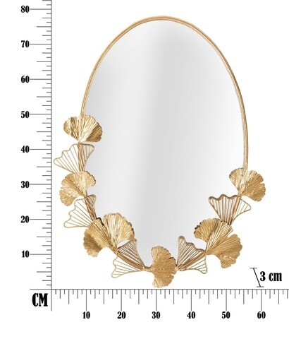 Oglinda decorativa Little Leaf, Mauro Ferretti, 78 cm, fier, auriu