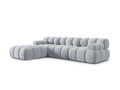 Canapea modulara 4 locuri, Bellis-51, Micadoni Home, 282x188x70 cm, catifea, albastru deschis
