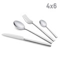 Set tacamuri 24 piese Rome, Luigi Ferrero, inox 18/10, argintiu