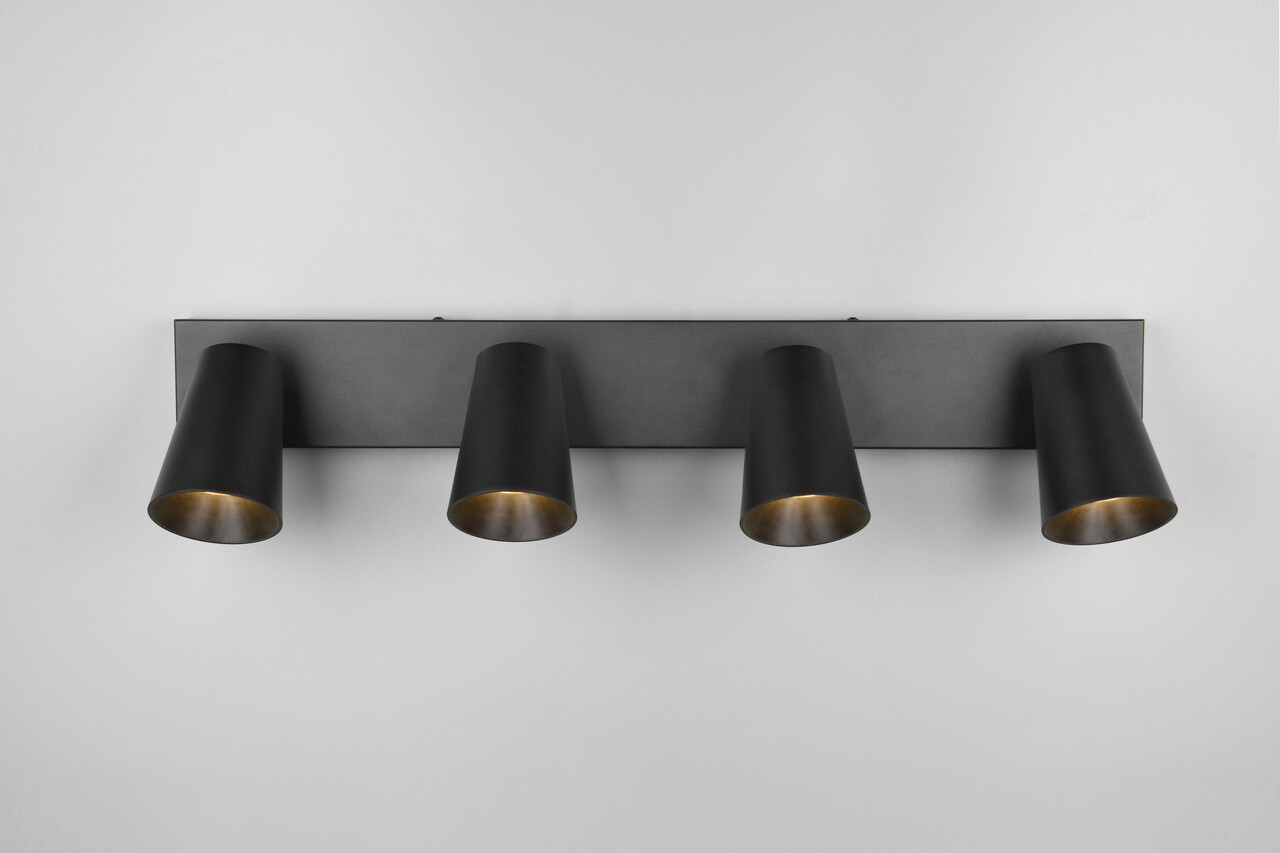 Plafoniera Sharp, TRIO, 64x8.5x16 cm, 10W, 4x GU10, metal, negru mat