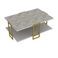 Masuta de cafea Polka, Zena Home, 91.5x61.5x36.6 cm, auriu/alb