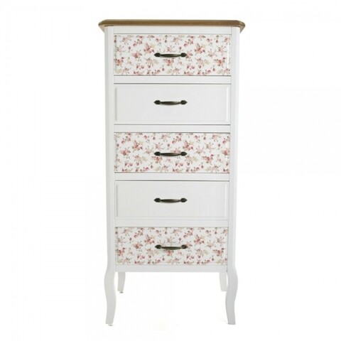 Comoda cu 5 sertare, maggie, 35 x 104.5 x 48 cm, mdf/lemn de pin, multicolor