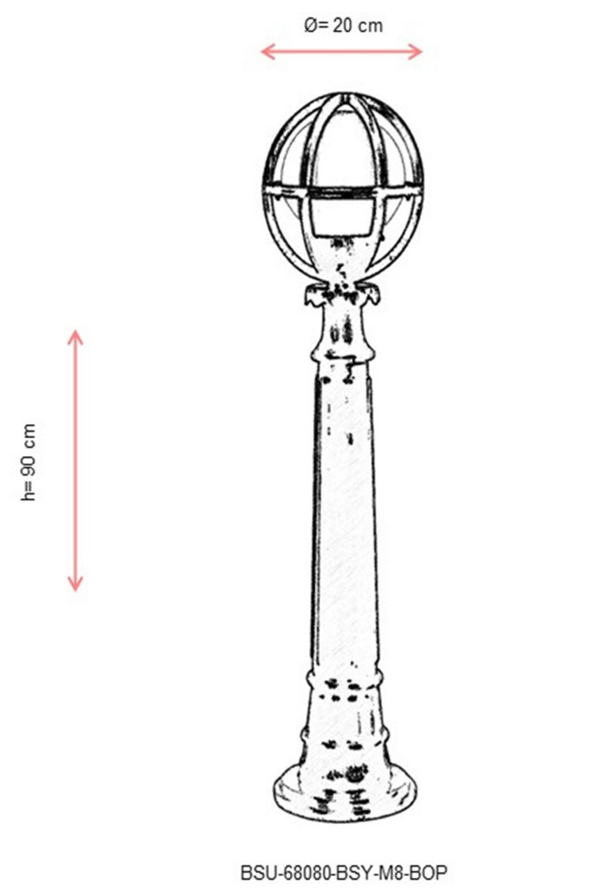 Lampadar de exterior, Avonni, 685AVN1140, Plastic ABS, Alb/Negru