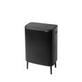 Cos de gunoi cu soft touch, Brabantia, Bo Touch Matt, 60 L, 31.2x54.5x81.5 cm, otel, negru mat