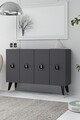 Consola, Hanah Home, 8183KM-32, 120x80x29.6 cm, PAL , Anthracite / Black / Silver