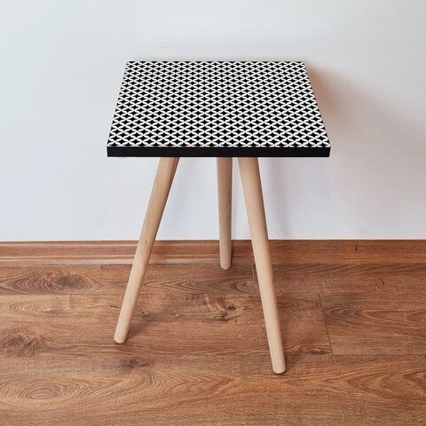Masuta, Leona, Shp8, 35x42x35 cm, Alb/Negru