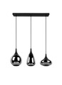 Lustra Lumina, TRIO, 60x6.5x150 cm, 40W, 3x E14, metal, negru mat/argintiu
