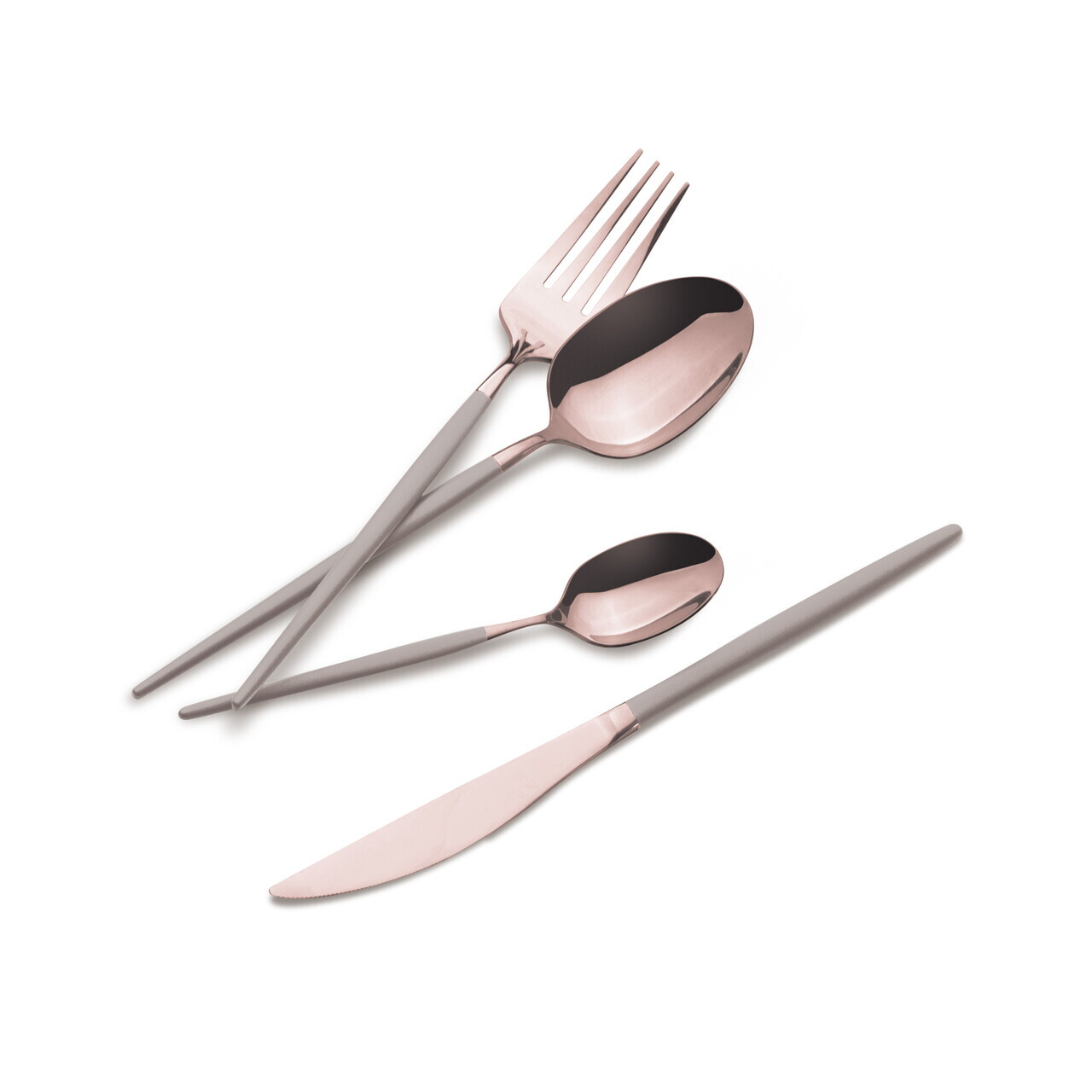 Set tacamuri 24 piese Berlinger Haus, Taupe, inox, taupe/roz - imagine 4