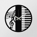 Ceas de perete, Enzoclock - S008, metal, 48 x 48 cm, negru