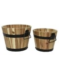 Set 2 ghivece Rustic, Decoris, salcam, natural
