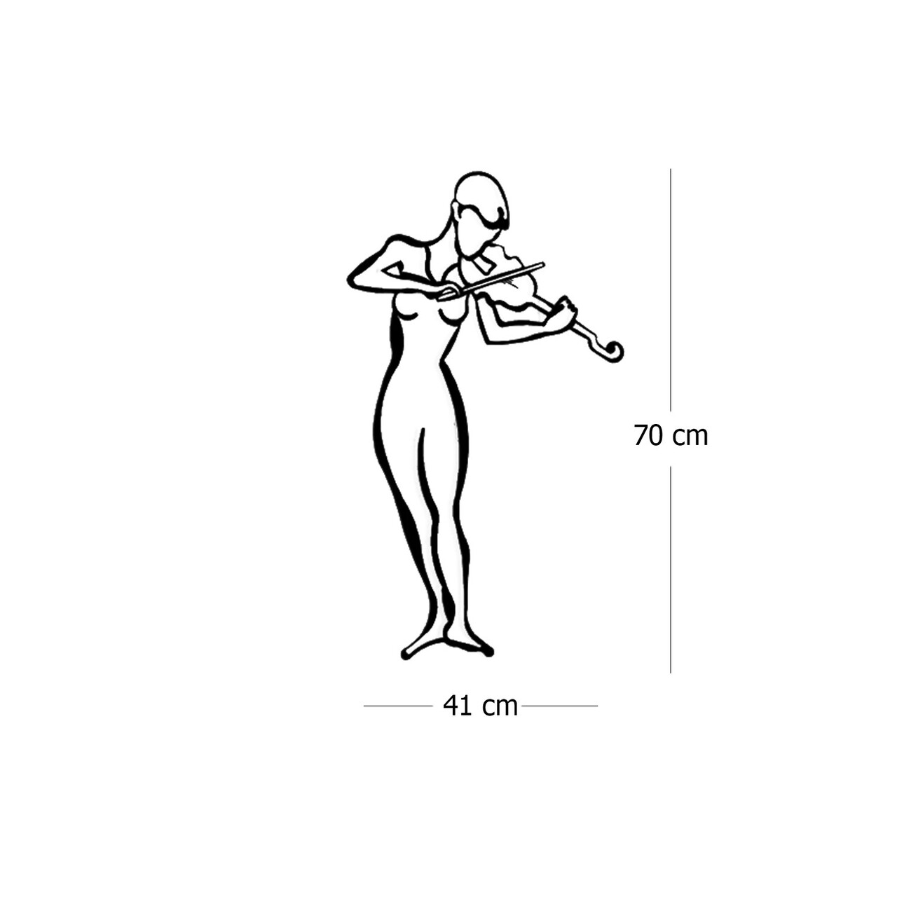 Decoratiune de perete, Violinist, Dimensiune: 41 x 70 cm, Negru - view 3