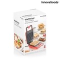 Aparat  2-in-1 pentru gofre si sandwich,  retete Wafflicher, InnovaGoods, 600W, rosu