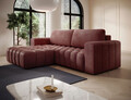 Coltar extensibil stanga 4 locuri ELTAP, Bon-13, Bonett, 250x175x92 cm, lemn/poliester, roz inchis