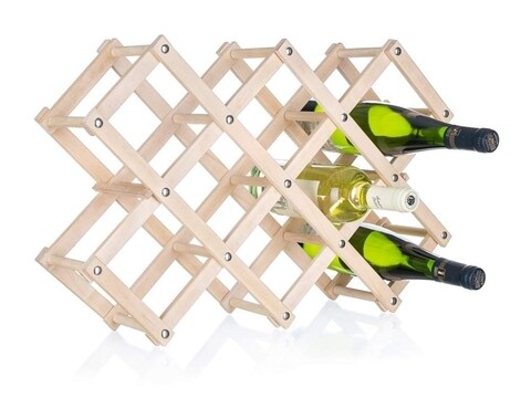 Suport pentru sticle de vin, apetit, 10 sticle, 55x13x36 cm, lemn de mesteacan